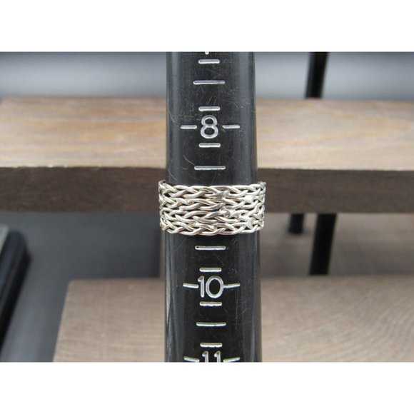 Size 9 Sterling Silver Handmade Cloudy Amethyst Band Ring Bohemian Everyday - Picture 6 of 8